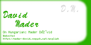 david mader business card